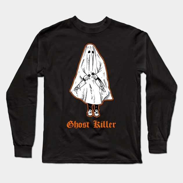 Ghost Killer Halloween Costume Long Sleeve T-Shirt by btcillustration